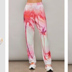 Carbon38 Tropical Palm Tree Sweatpants Pink & Orange Size XS